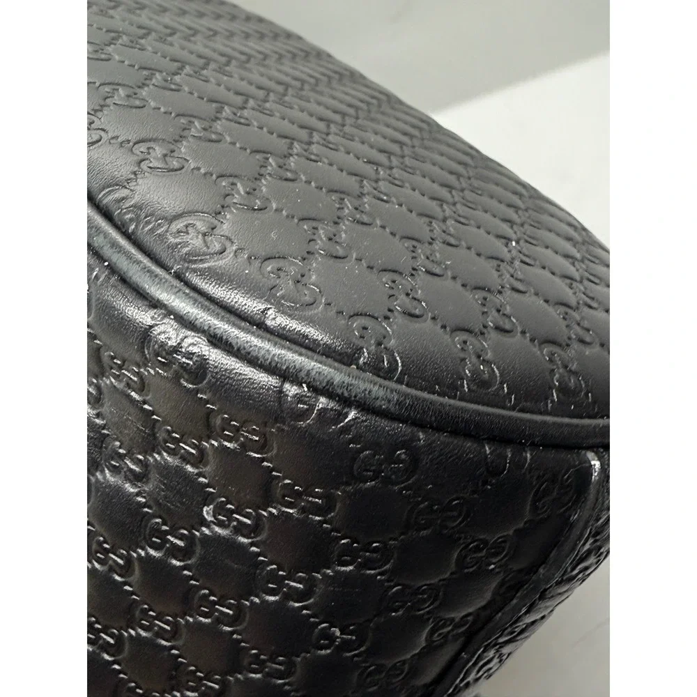 Gucci Microguccissima Mini Dome‎ Satchel Black Leather Crossbody Bag Handbag GG
